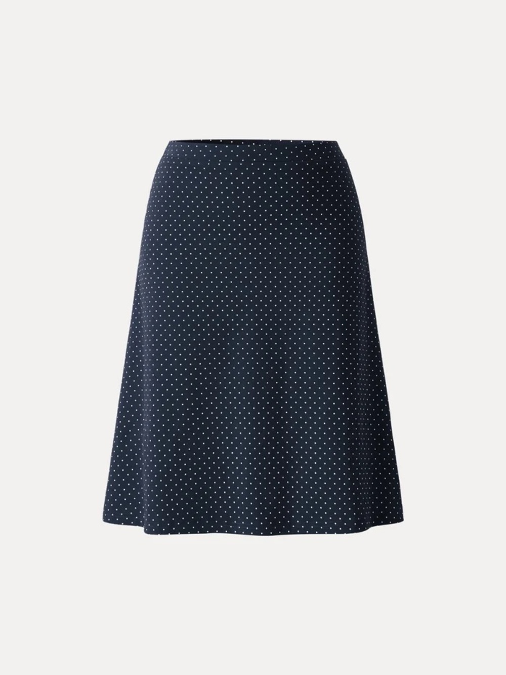 NWT OGL Stretch Cotton Polka Dot A-Line Flare Skirt Limited Edition in NAVY BLUE